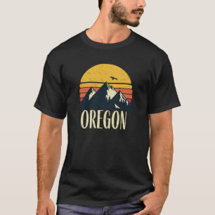 Oregon Retro Vintage State Mountain Sunset T-Shirt