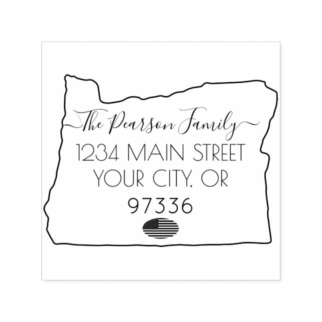 Oregon Return Address Custom Self-inking Stamp (Design)