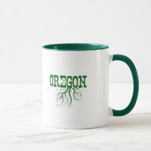 Oregon Roots Green Word Art Mug