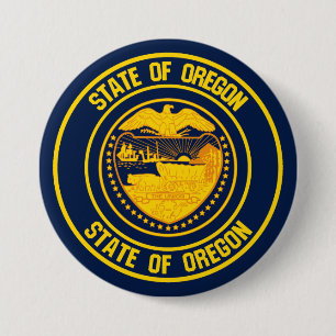 Oregon Round Emblem 7.5 Cm Round Badge