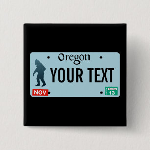 Oregon Sasquatch License Plate 15 Cm Square Badge