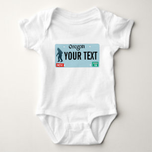 Oregon Sasquatch License Plate Baby Bodysuit
