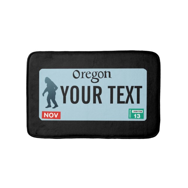 Oregon Sasquatch License Plate Bath Mat (Front)