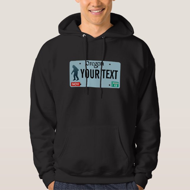 Oregon Sasquatch License Plate Hoodie (Front)