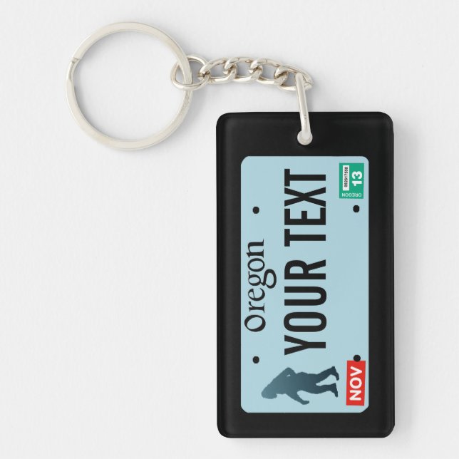Oregon Sasquatch License Plate Key Ring (Front)