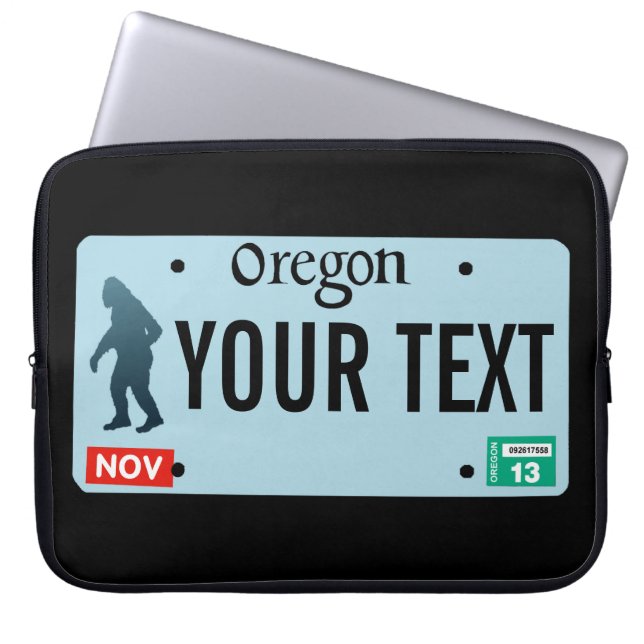 Oregon Sasquatch License Plate Laptop Sleeve (Front)
