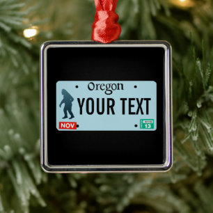 Oregon Sasquatch License Plate Metal Tree Decoration