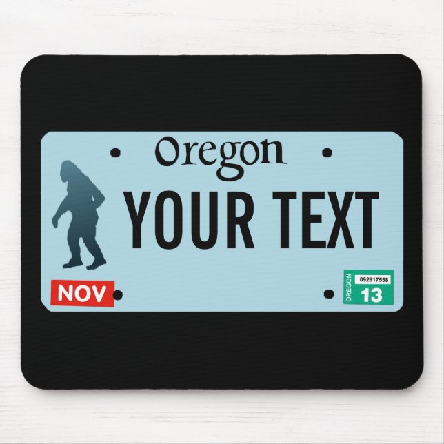 Oregon Sasquatch License Plate Mouse Mat (Front)