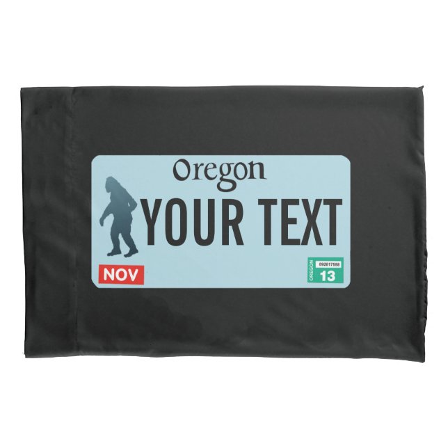 Oregon Sasquatch License Plate Pillowcase (Front)