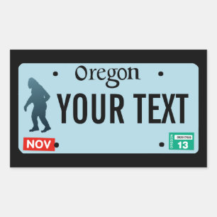 Oregon Sasquatch License Plate Rectangular Sticker