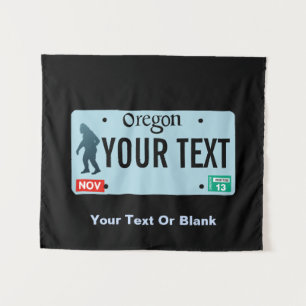 Oregon Sasquatch License Plate Tapestry