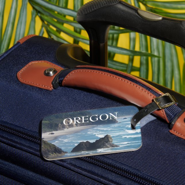 Oregon Scenic Coastline Photo Luggage Tag (Front Insitu 3)