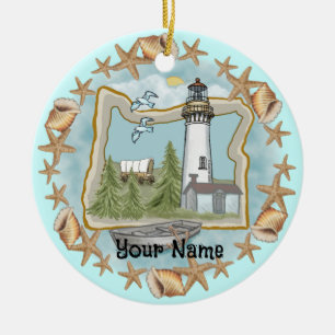 Oregon Shells Lighthouse Ornament
