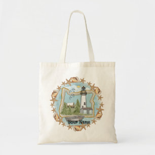 Oregon Shells Lighthouse Tote Bag