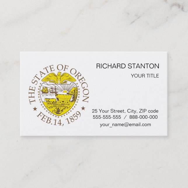Oregon sign business card (Front)