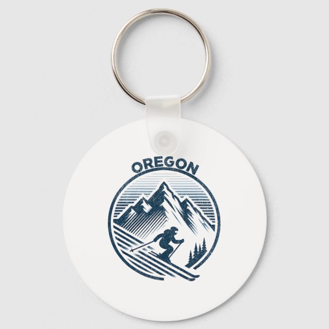 Oregon Ski Resort Winter Skiing  Key Ring (Front)