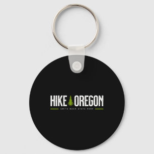Oregon Smith Rock State Park Hike Tree Retro Graph Key Ring