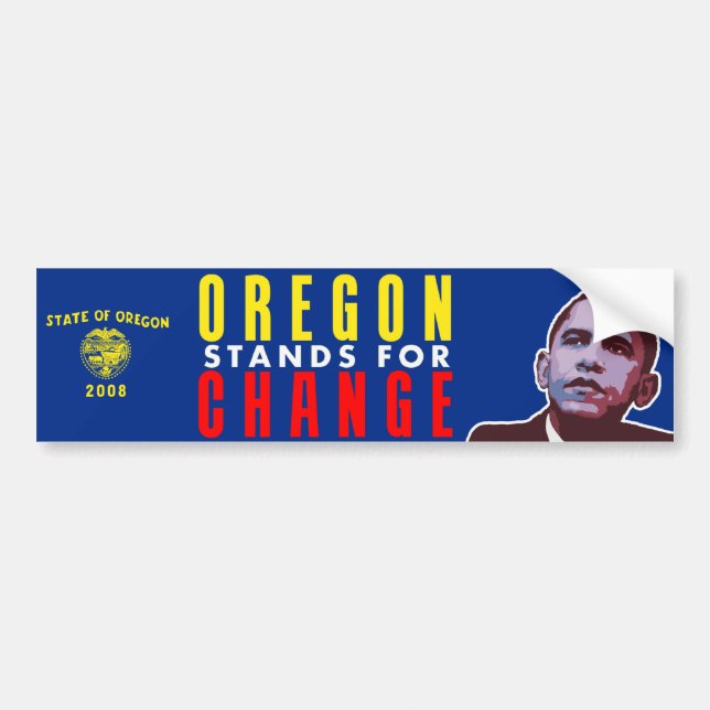 Oregon Stands for Change - Obama Bumper Sticker (Front)