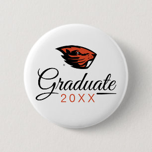 Oregon State Beavers   Beaver Head 6 Cm Round Badge
