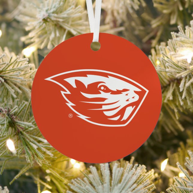 Oregon State Beavers | Beaver Head Metal Tree Decoration (Insitu)