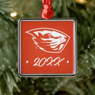 Oregon State Beavers   Beaver Head Metal Tree Decoration