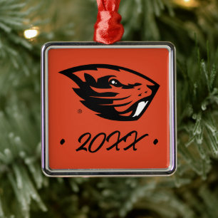Oregon State Beavers   Beaver Head Metal Tree Decoration