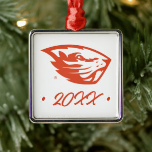 Oregon State Beavers   Beaver Head Metal Tree Decoration