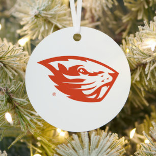 Oregon State Beavers   Beaver Head Metal Tree Decoration