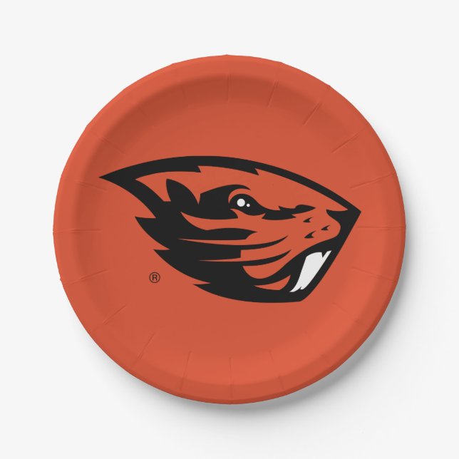 Oregon State Beavers | Beaver Head Paper Plate (Front)