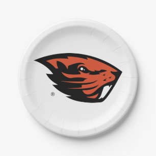 Oregon State Beavers Beaver Head Paper Plate
