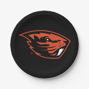 Oregon State Beavers Beaver Head Paper Plate