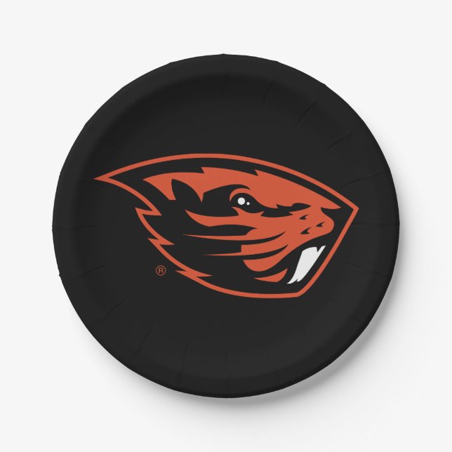 Oregon State Beavers | Beaver Head Paper Plate (Front)