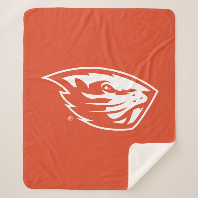 Oregon State Beavers | Beaver Head Sherpa Blanket (Front)