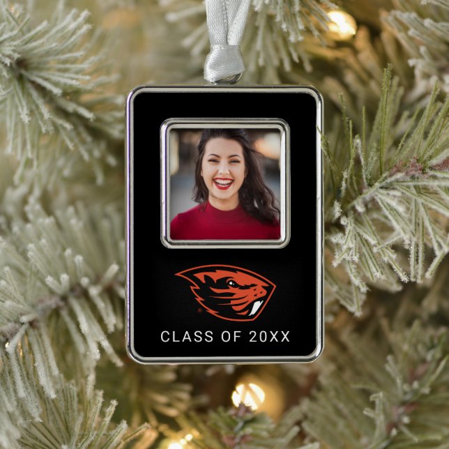 Oregon State Beavers | Beaver Head Silver Plated Framed Ornament (Tree)