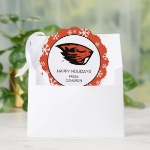 Oregon State Beavers Beaver Head Tree Decoration Card