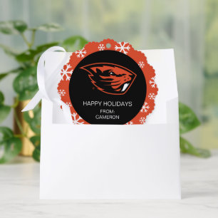 Oregon State Beavers   Beaver Head Tree Decoration Card