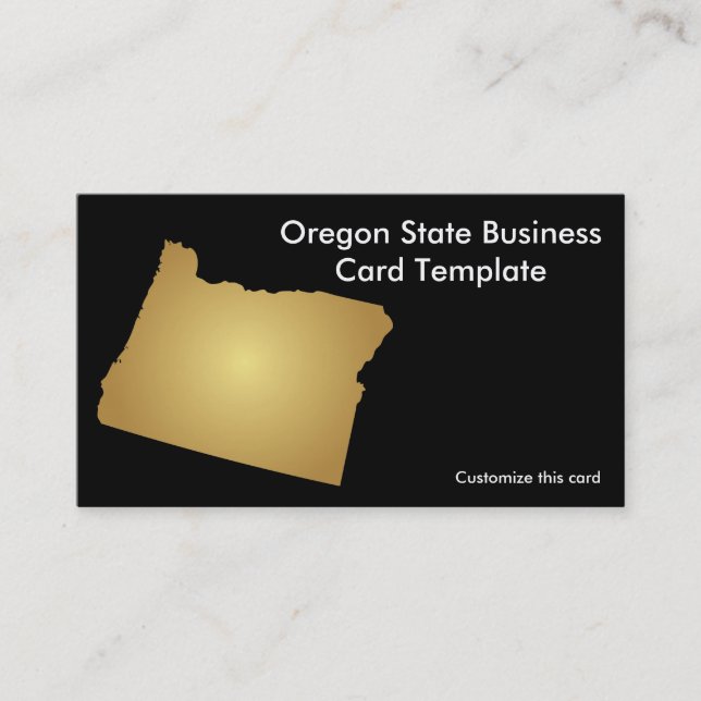 Oregon State Business Card Metallic Gold (Front)