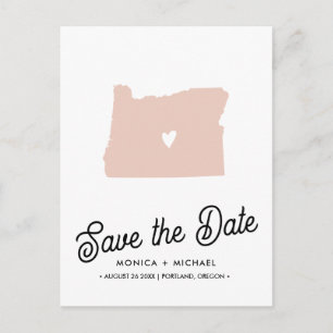 OREGON State Destination Wedding ANY COLOR   Announcement Postcard