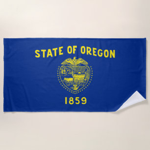 Oregon State Flag Beach Towel