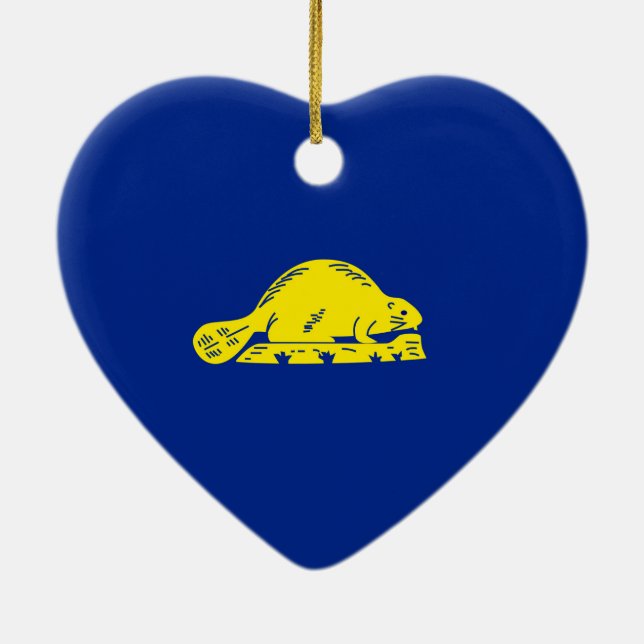 Oregon State Flag Design Ceramic Tree Decoration (Back)