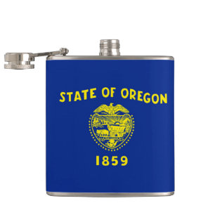 Oregon State Flag Design Hip Flask