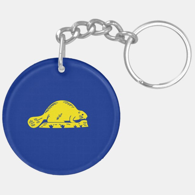 Oregon State Flag Design Key Ring (Back Left)