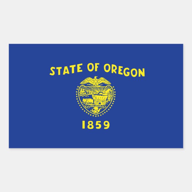 Oregon State Flag Design Rectangular Sticker (Front)
