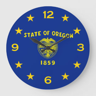 Oregon State Flag on a Large Clock