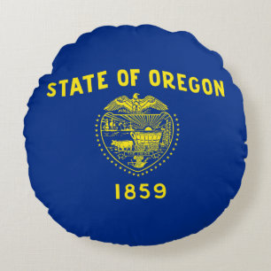 Oregon State Flag Round Cushion