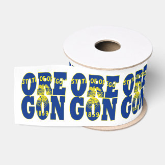 Oregon state flag typography design grosgrain ribbon