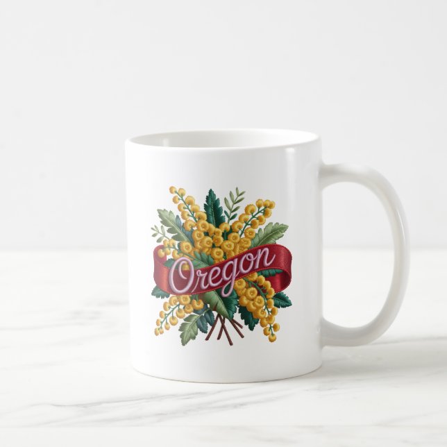 Oregon State Flowers Emblem Coffee Mug (Right)