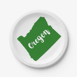 Oregon State Green Paper Plate