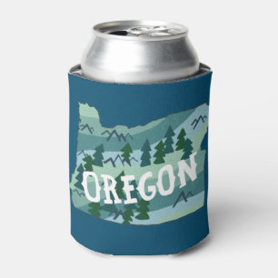 Oregon State Illustrated Map Can Cooler
