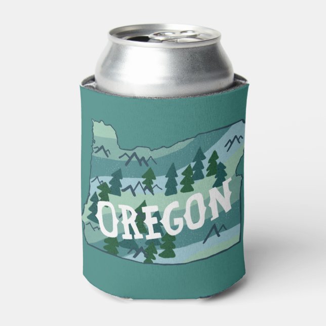 Oregon State Illustrated Map Can Cooler (Can Front)